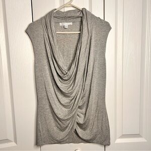 Karen Kane Women’s Gray Drape Neck‎ Sleeveless Blouse Size Medium Stretch Modal